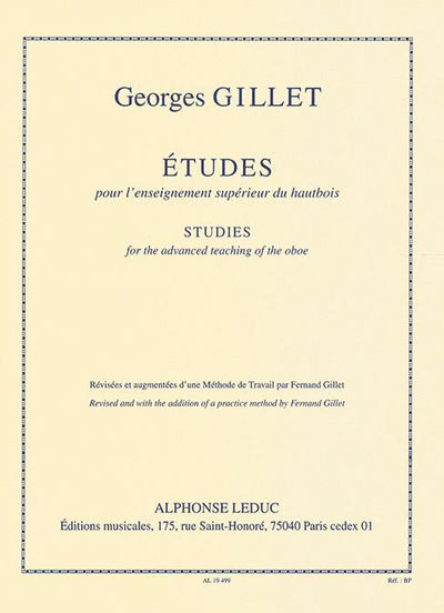 オーボエのための上級指導教本（オーボエ）／Etudes pour L'Enseignement Superieur du Hautbois