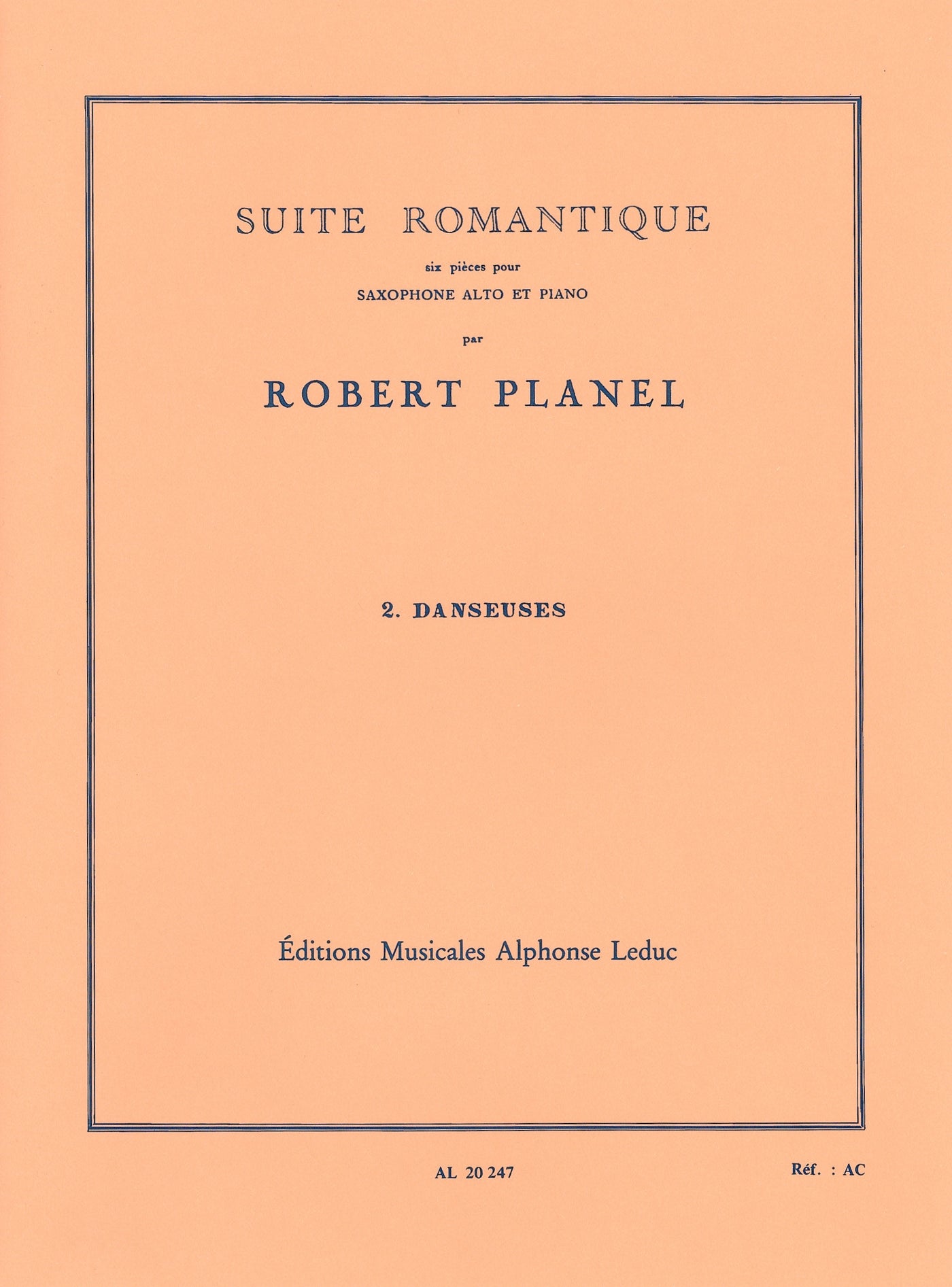 6つのロマンティックな組曲 2.踊り子たち（アルトサックスソロ）／Suite Romantique 2. Danseuses (A.Sax & PF)