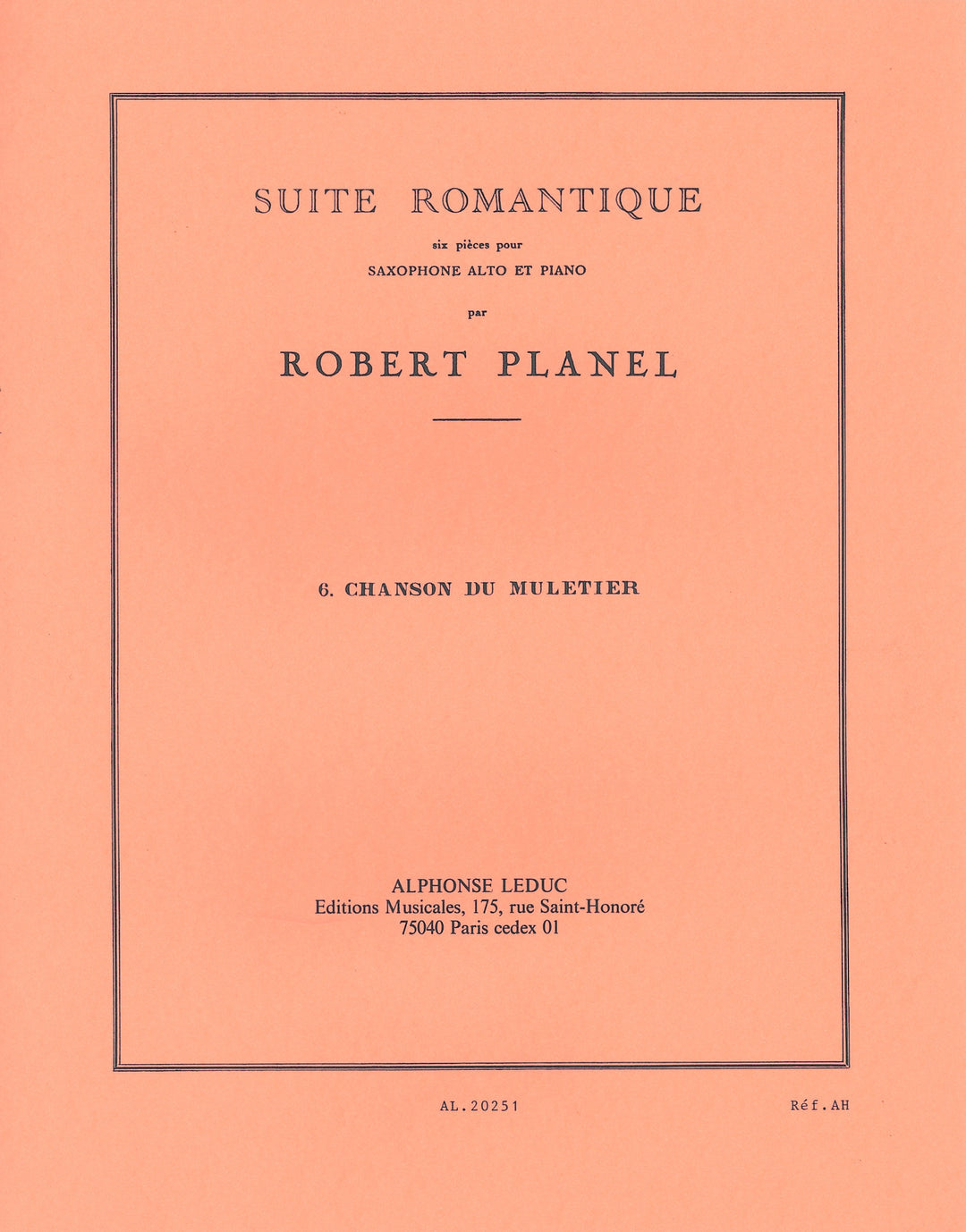 6つのロマンティックな組曲 6.ラバ引きの歌（アルトサックスソロ