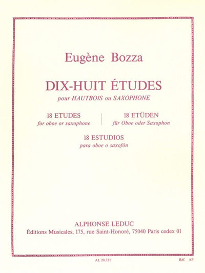 18の練習曲（オーボエ、サックス）／18 Etudes