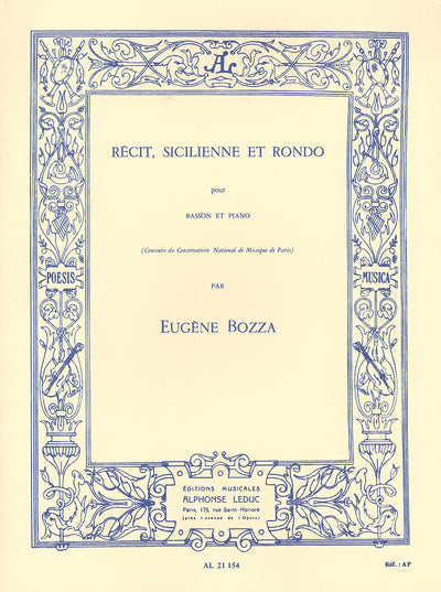 レチタティーヴォ、シシリエンヌとロンド（ファゴットソロ）／Recit, Sicilienne et Rondo