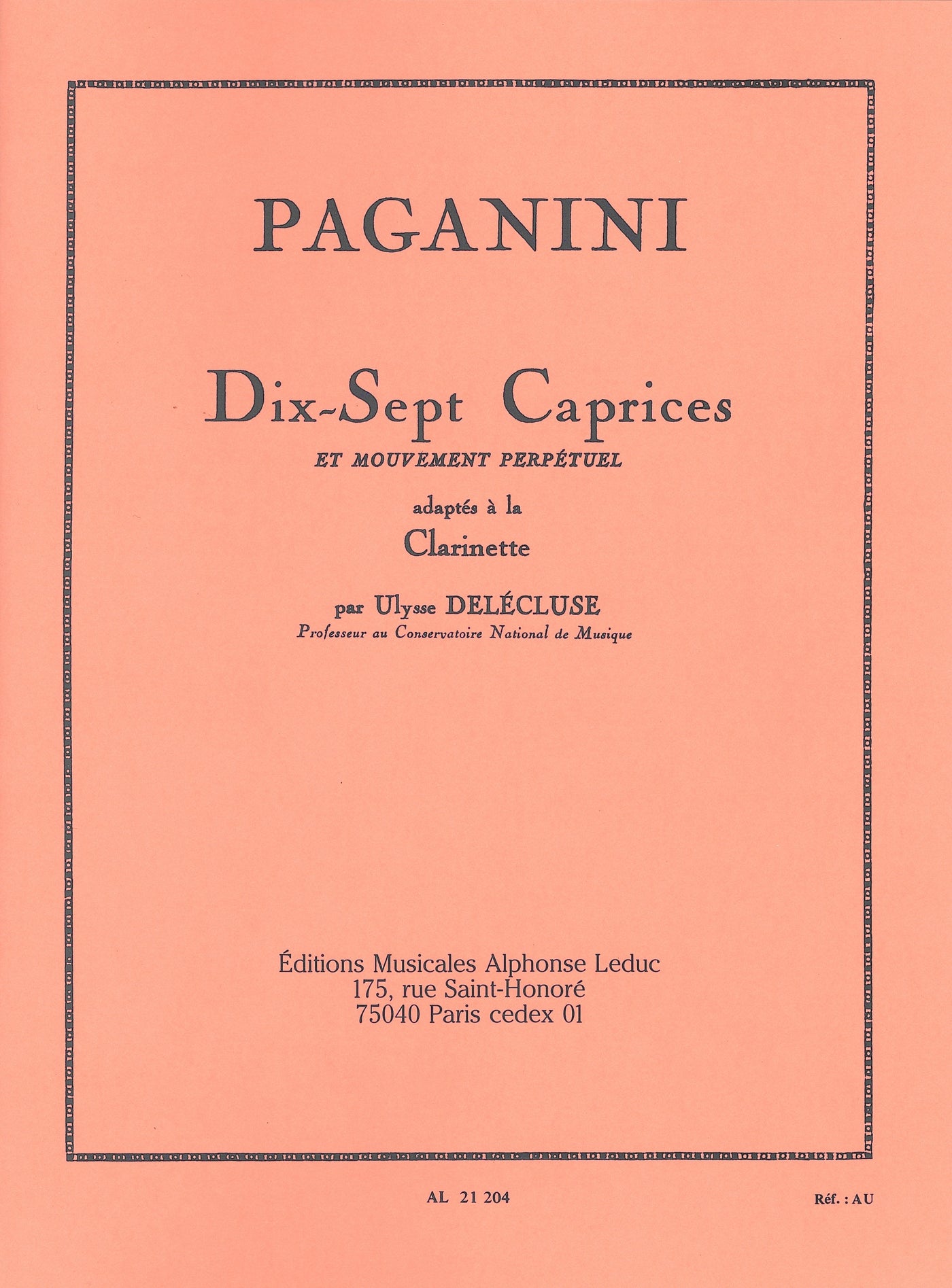 17のカプリスと無窮動（クラリネットソロ）／17 Caprices et Mouvement Perpetuel