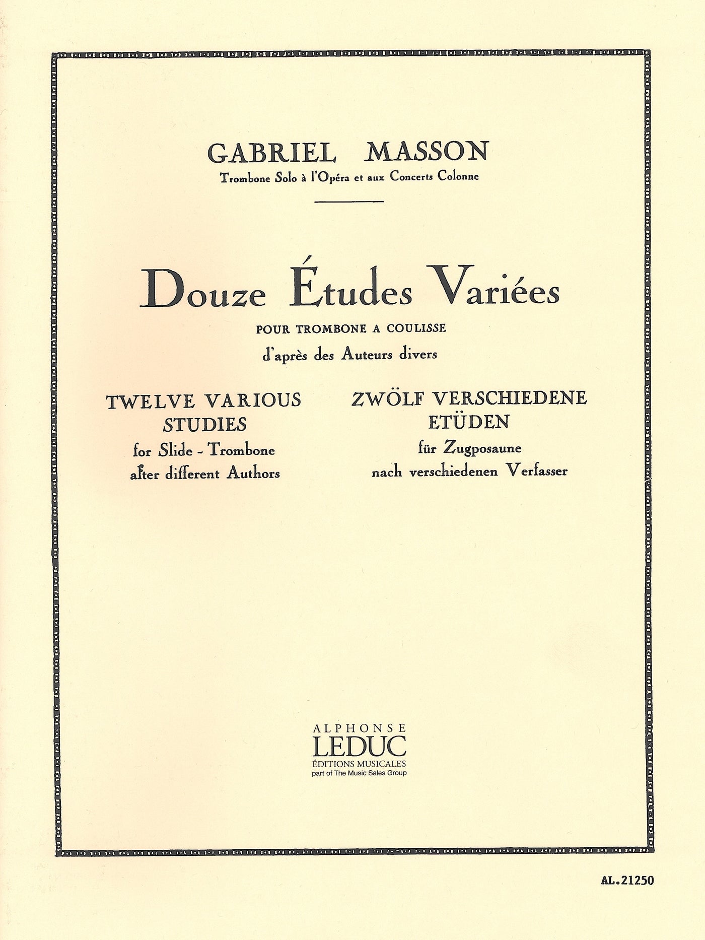 12の様々な練習曲（トロンボーン）／12 Various Studies