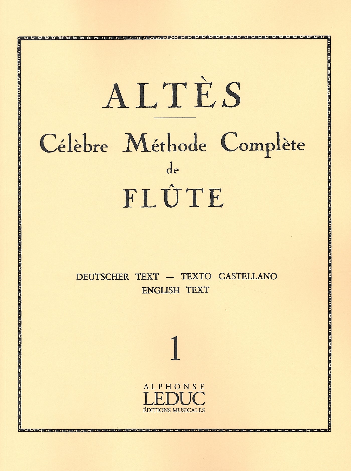 フルート教本 第1巻（フルート）／Celebre Methode Complete de Flute Volume 1 – ウィンズスコア