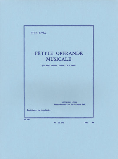 小さな音楽の贈り物（木管5重奏）／Petite Offerta Musicae (Woodwind Quintet)