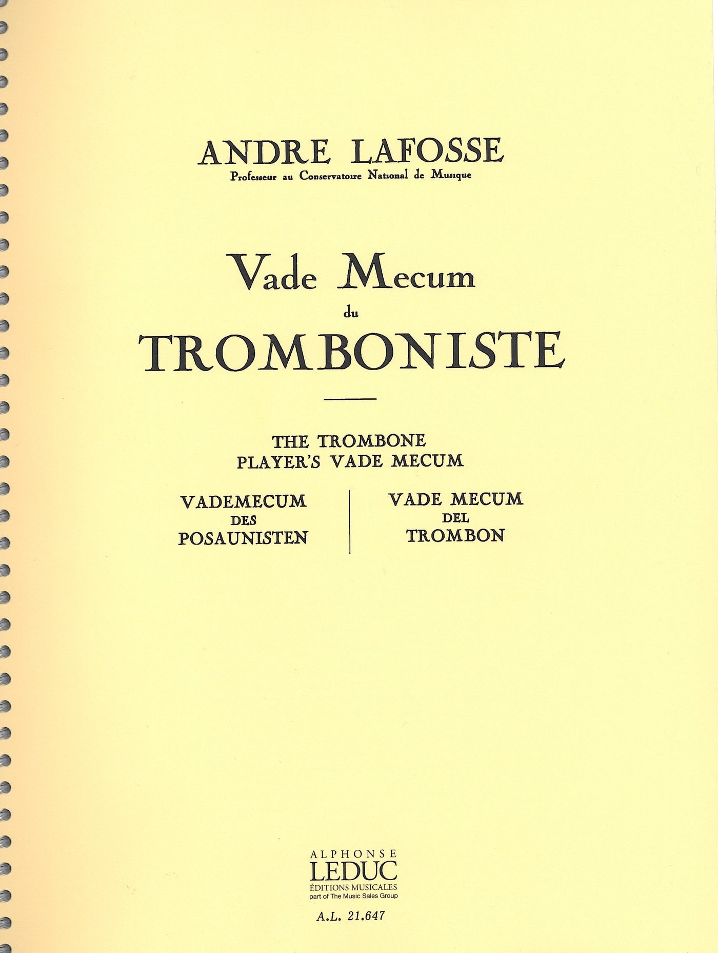 トロンボーン奏者の「座右の銘」（トロンボーン）／Vade Mecum du Trombonist