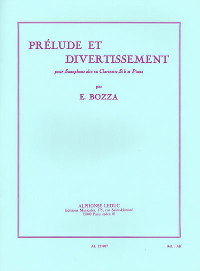 前奏曲とディヴェルティメント プレリュードとディヴェルティメント（アルトサックスソロ）／Prelude et Divertissement (A.Sax(Clarinet) & Pf)