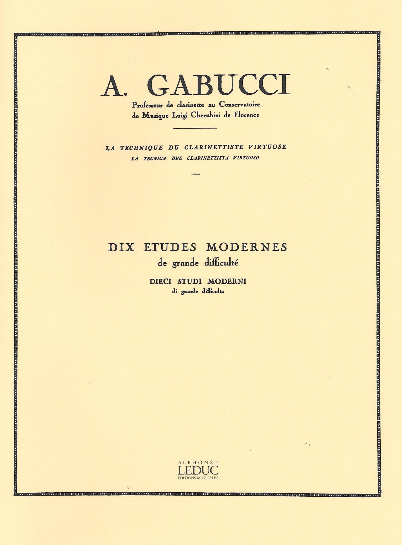 10の非常に難しい現代的練習曲（クラリネット）／10 Etudes Modernes