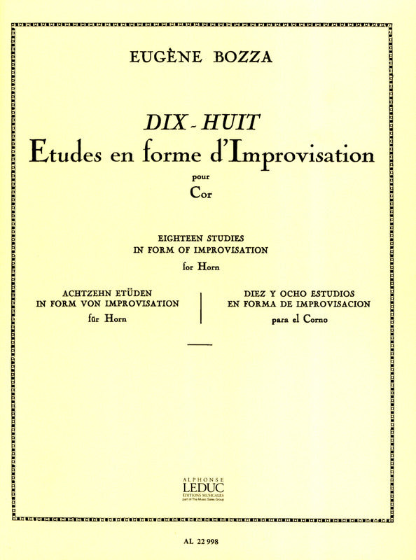 即興曲の形式による18の練習曲（ホルン）／18 Etudes en Forme d'Improvisations