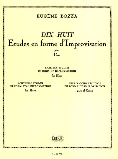 即興曲の形式による18の練習曲（ホルン）／18 Etudes en Forme d'Improvisations