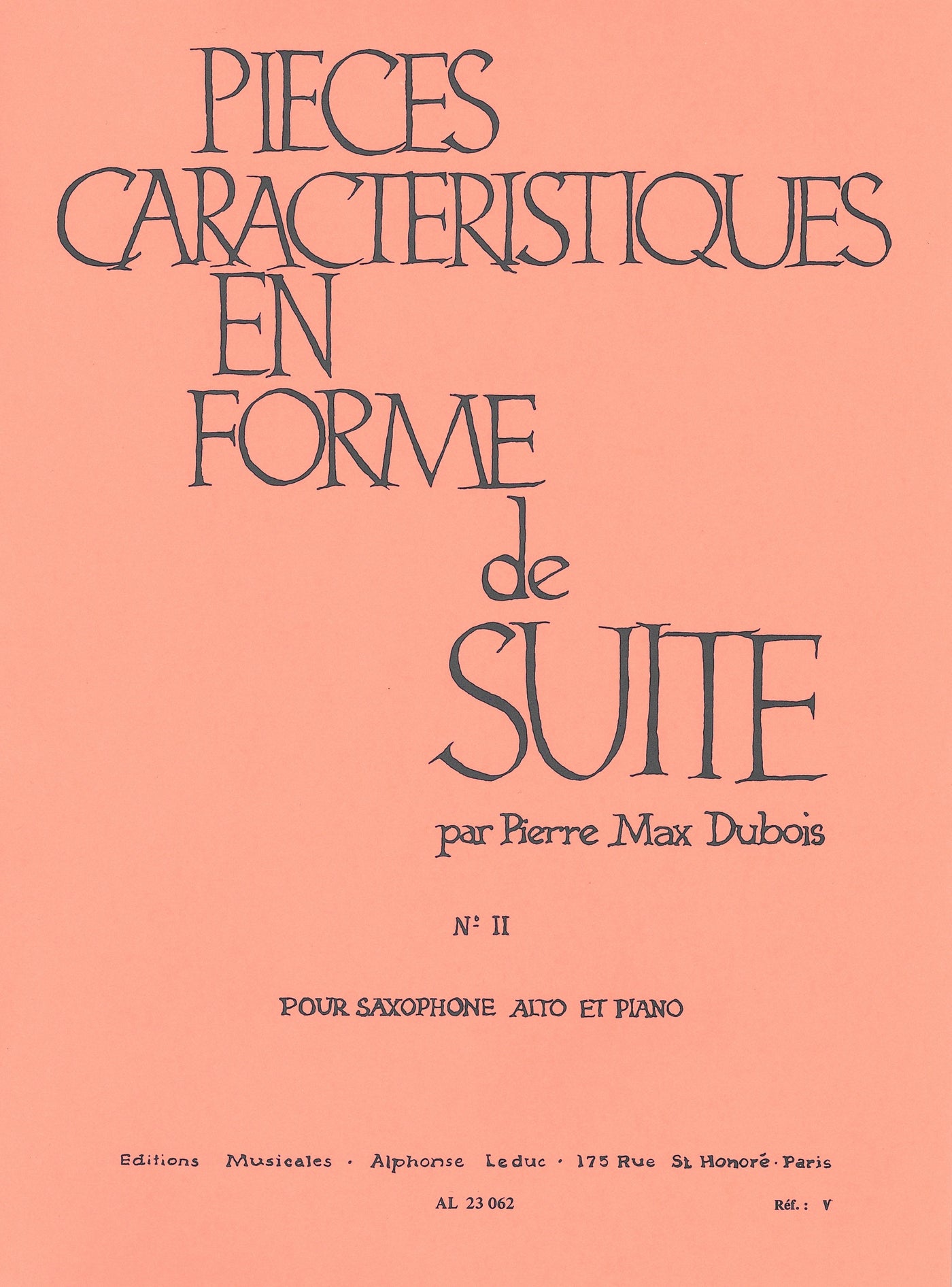 性格的小品集 2．ロシア風に（アルトサックスソロ）／Pieces Caracteristiques en Forme de Suite No.2