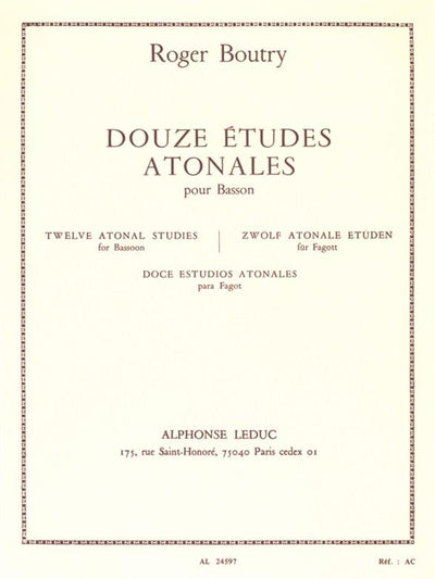 12の無調の練習曲（ファゴット）／12 Etudes Atonales