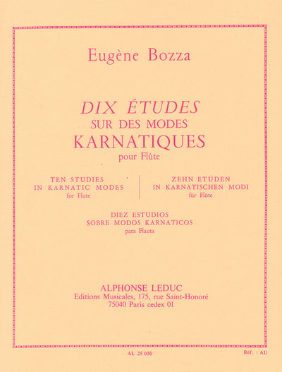 カルナティック旋法による10の練習曲（フルート）／10 Etudes sur des Modes Karnatiques (Flute)