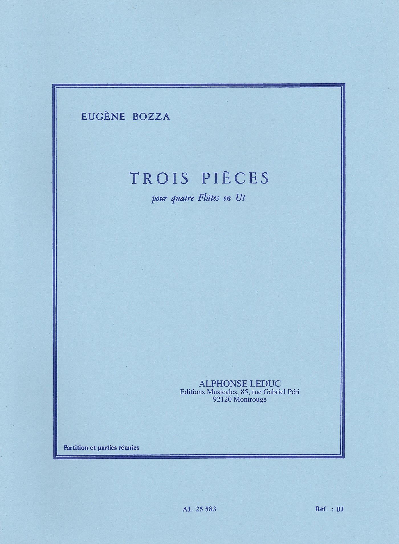 3つの小品（フルート4重奏）／Trois Pieces