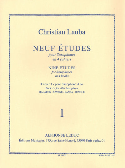 9つの練習曲 第1巻（サックス）／9 Etudes Volume 1 (Alto Saxophone)