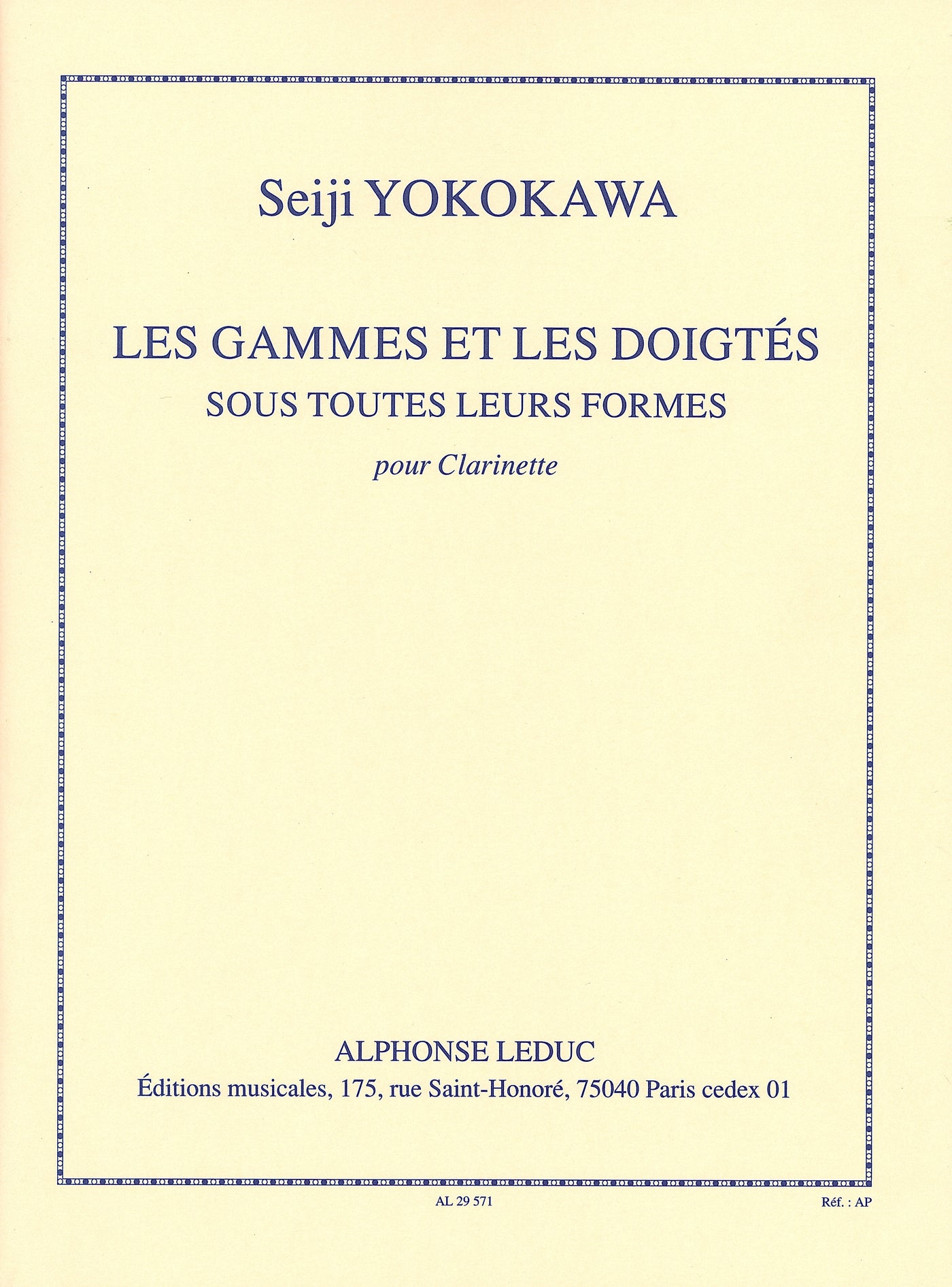 音階と運指（クラリネット）／Les Gammes et les Doigtes