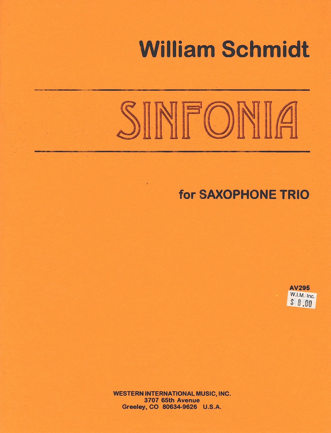 シンフォニア（サックス3重奏）／Sinfonia (Sax Trio SAB) (WIM)