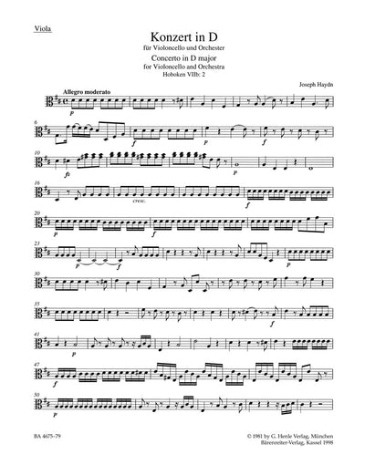Cello Concerto in D Major Hob. VIIb:2