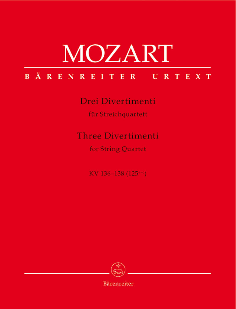 Three Divertimenti for Strings KV136-138 (Quartet – ウィンズスコア