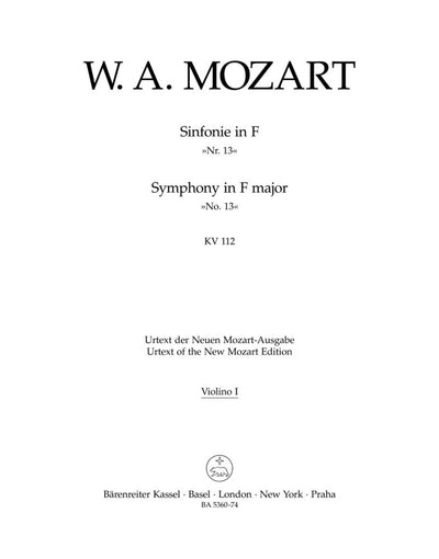 Symphony No. 13 in F Major K. 112