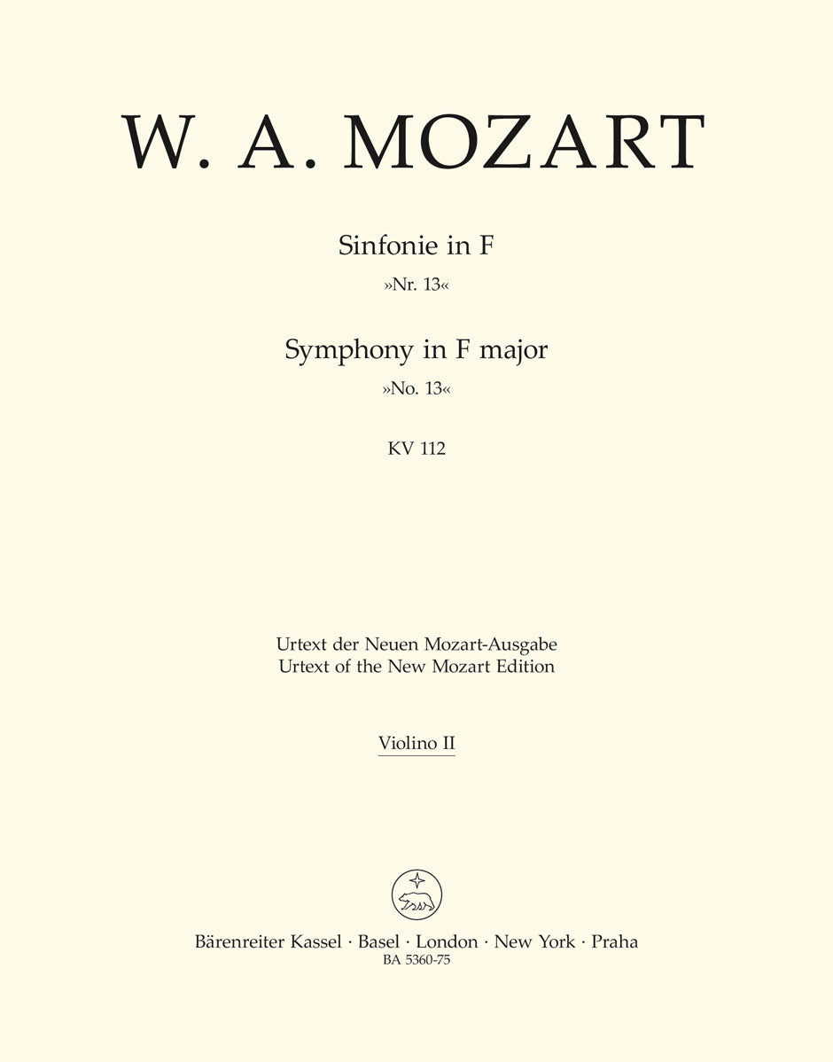 Symphony No. 13 in F Major K. 112