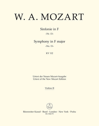 Symphony No. 13 in F Major K. 112