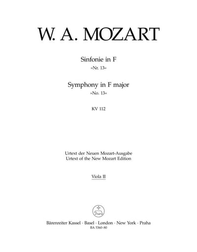 Symphony No. 13 in F Major K. 112