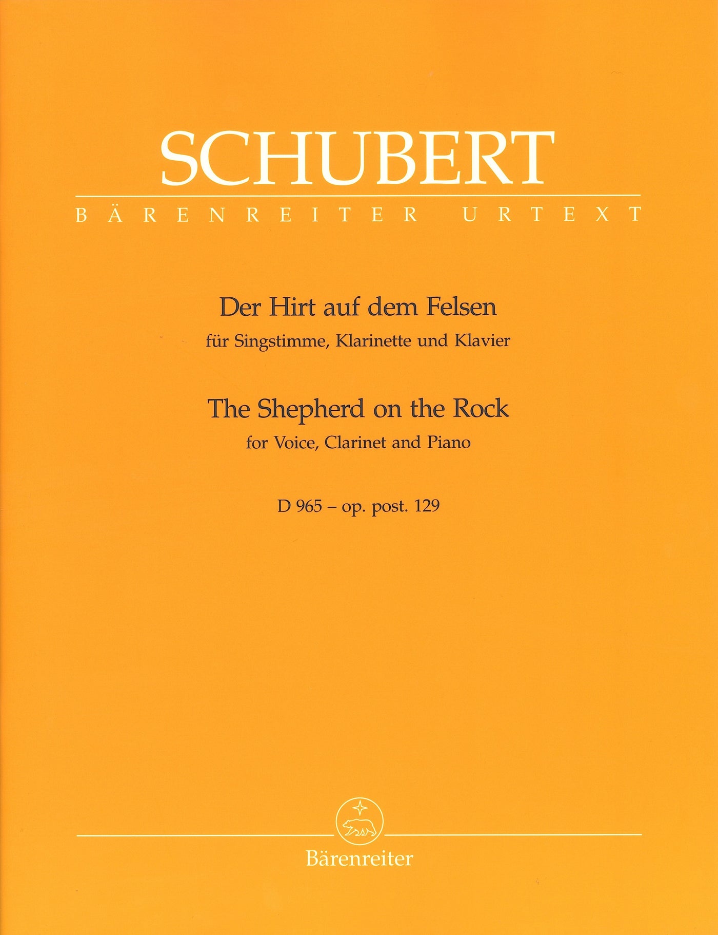 岩上の牧人 Op.129 D 965（独語）（クラリネットのオブリガード付き）／Der Hirt auf dem Felsen Op.post.129