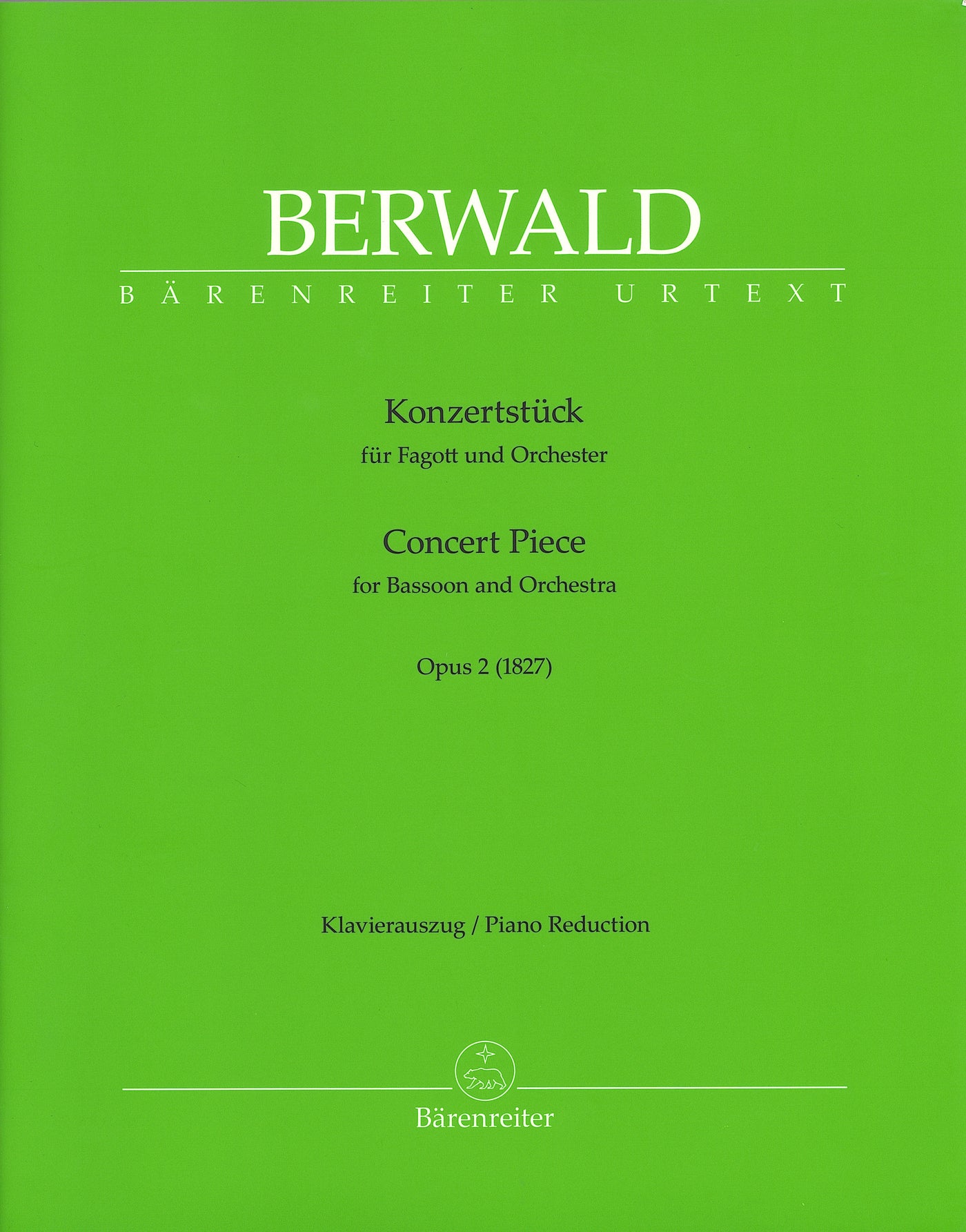 演奏会用小品 Op.2（ファゴットソロ）／Concert Piece for Bassoon and Orchestra