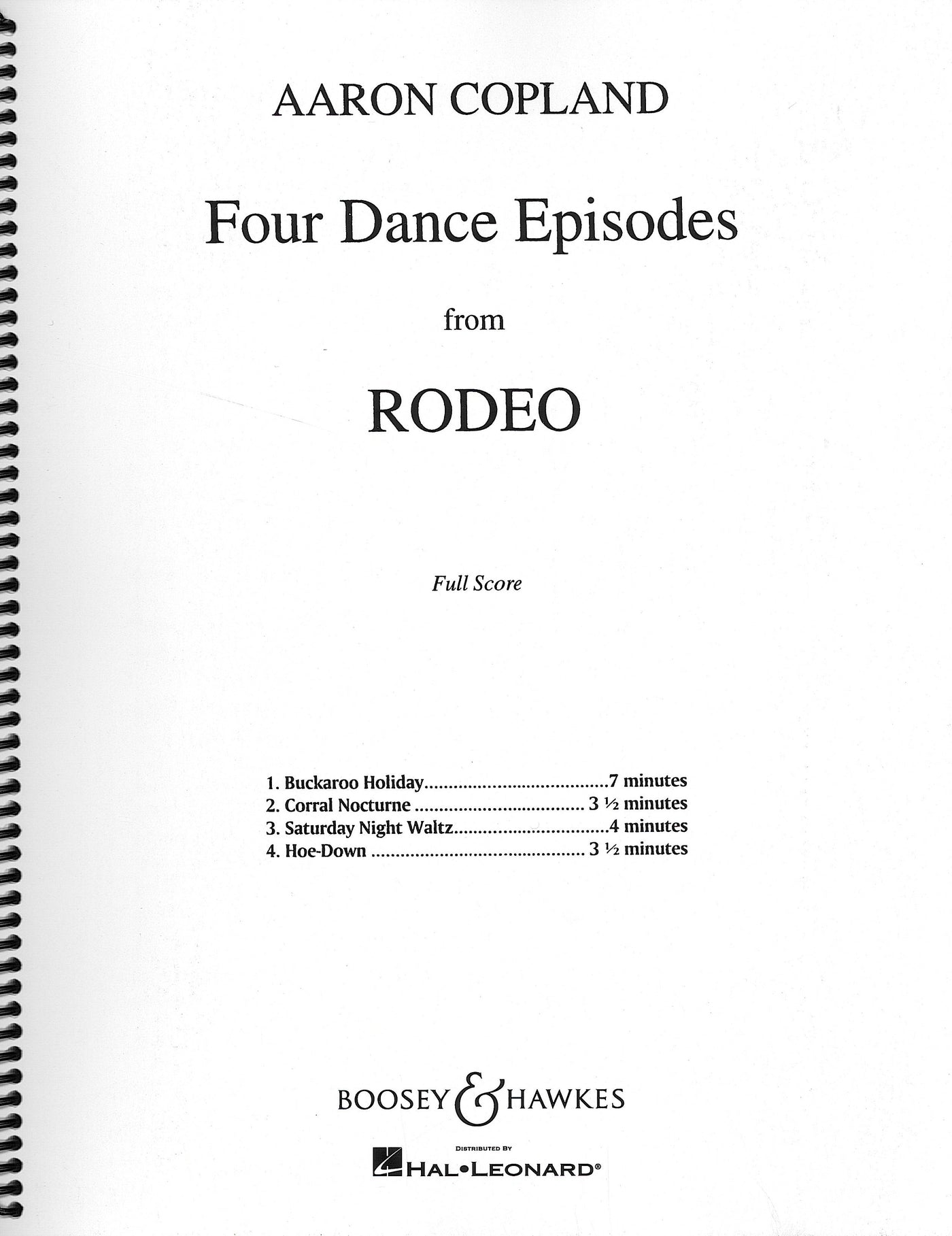 ロデオより4つのダンスのエピソード（オーケストラスコア）／4 Dance Episodes from Rodeo (Copland) (Orch. Score)