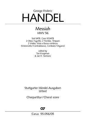 Messiah HWV 56 (Choral Score (English)) (Carus-Ver