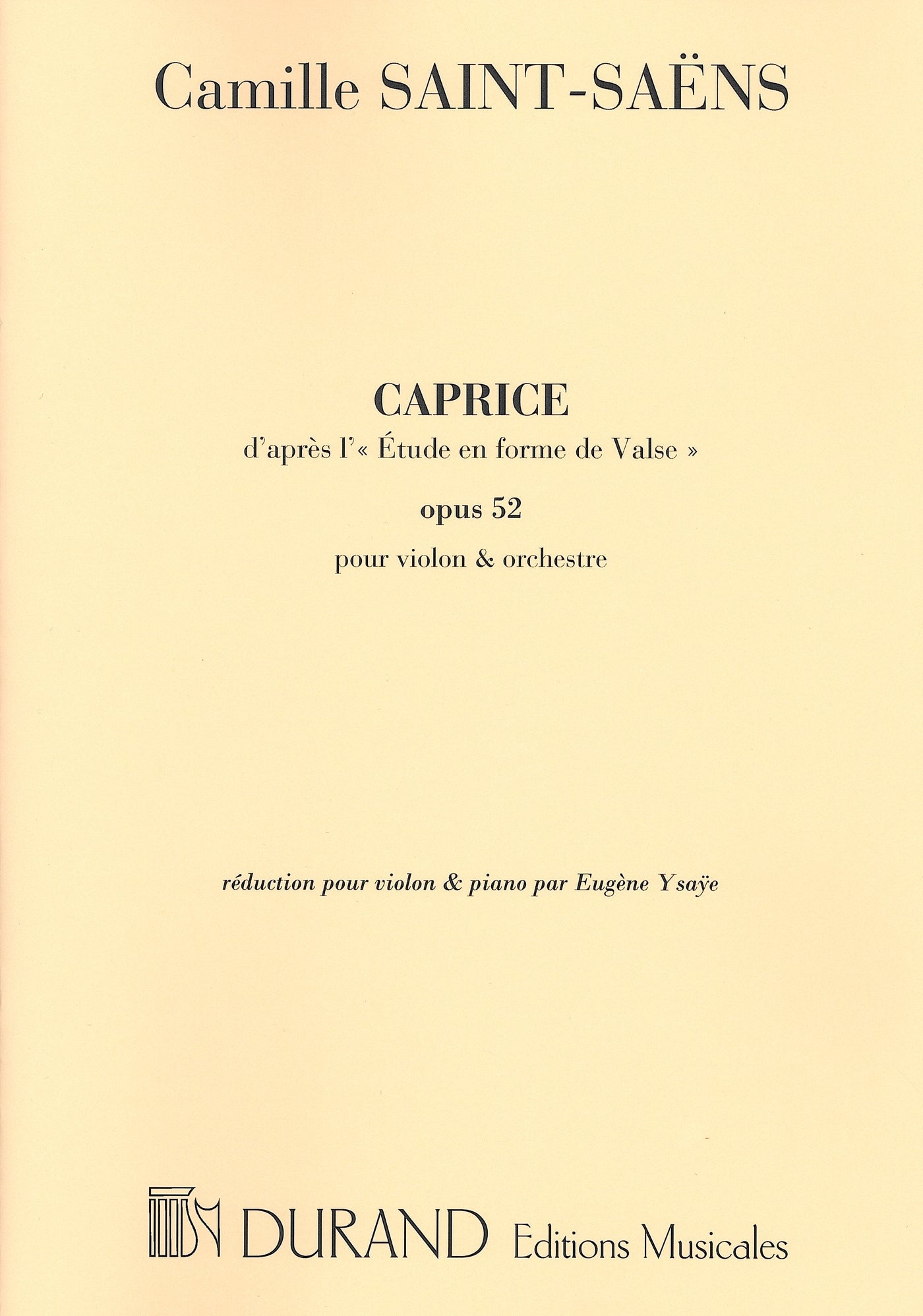 ワルツ形式の練習曲による奇想曲 Op.52 No. 6（ヴァイオリン）／Caprice Op. 52 No. 6 (Etude Valse)