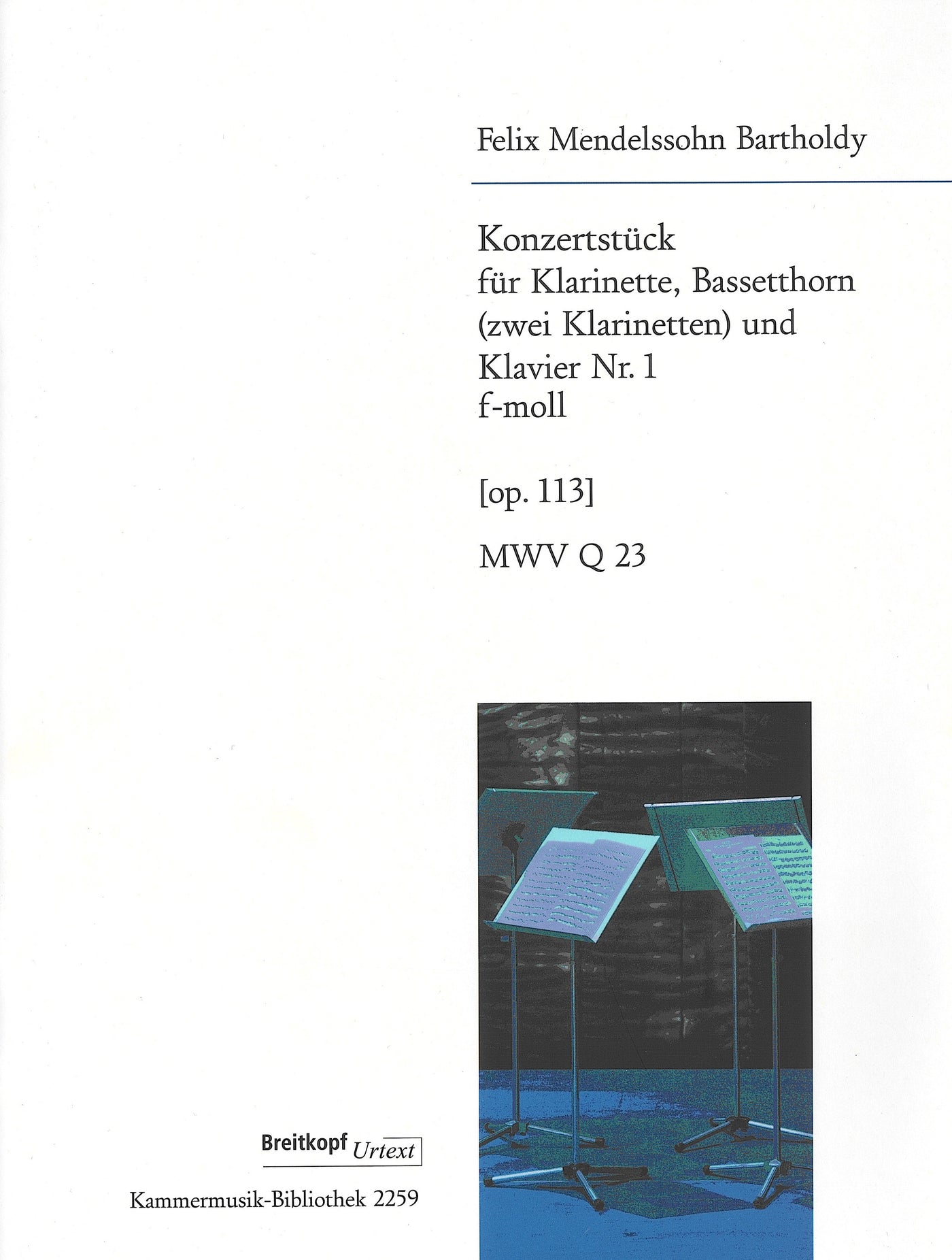 演奏会用小品 第1番 ヘ短調 MWV Q23 Op.113（クラリネットデュエット）／Concert Piece No. 1 in F Minor MWV Q 23 Op 113