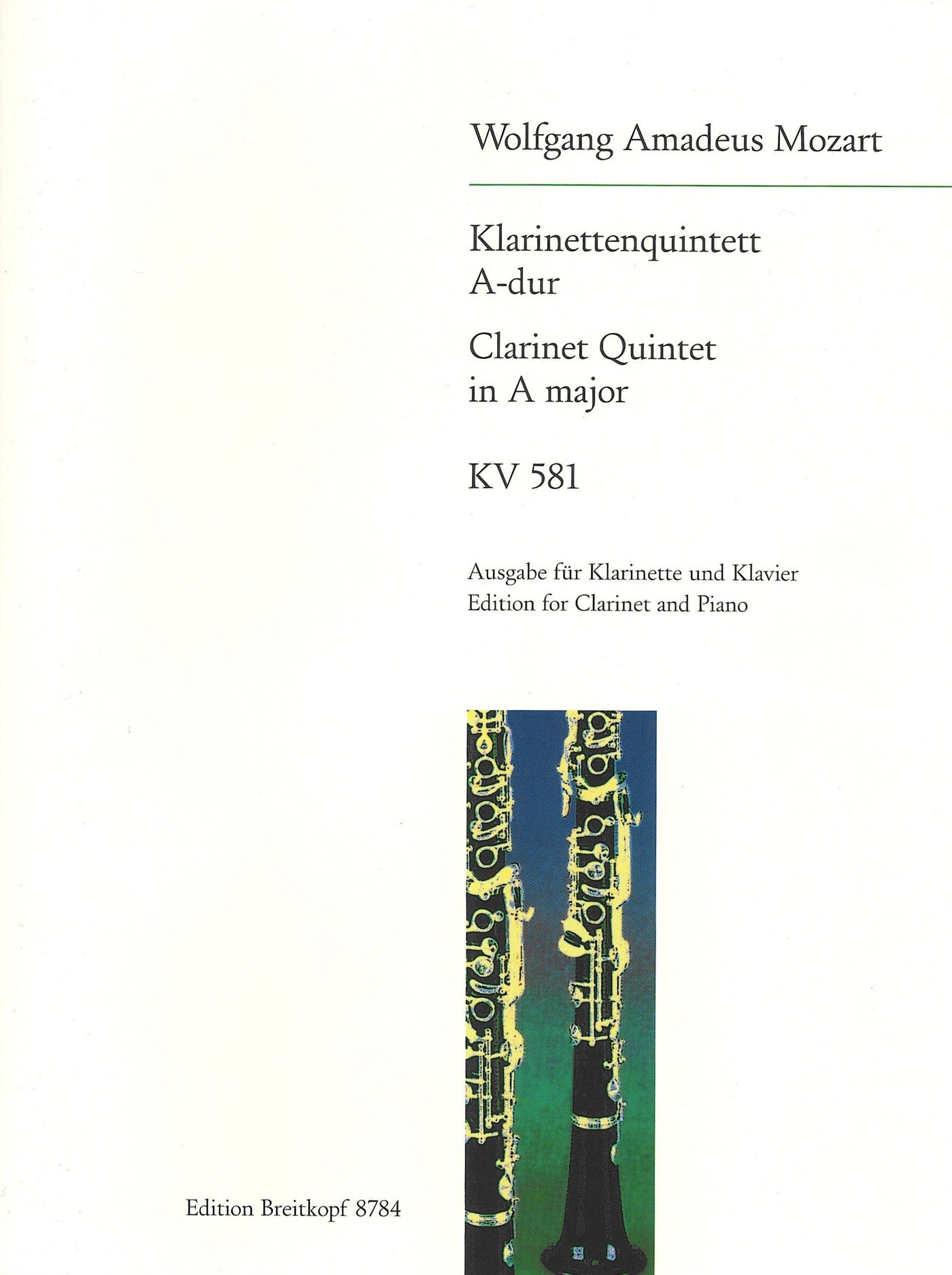 クラリネット5重奏曲 イ長調 KV581（クラリネットソロ）／Clarinet Quintet in A Major (Clarinet & Piano)