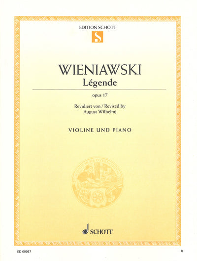 伝説（レジェンド）Op.17（ヴァイオリンソロ）／Legende Op. 17 (Violin & Piano)