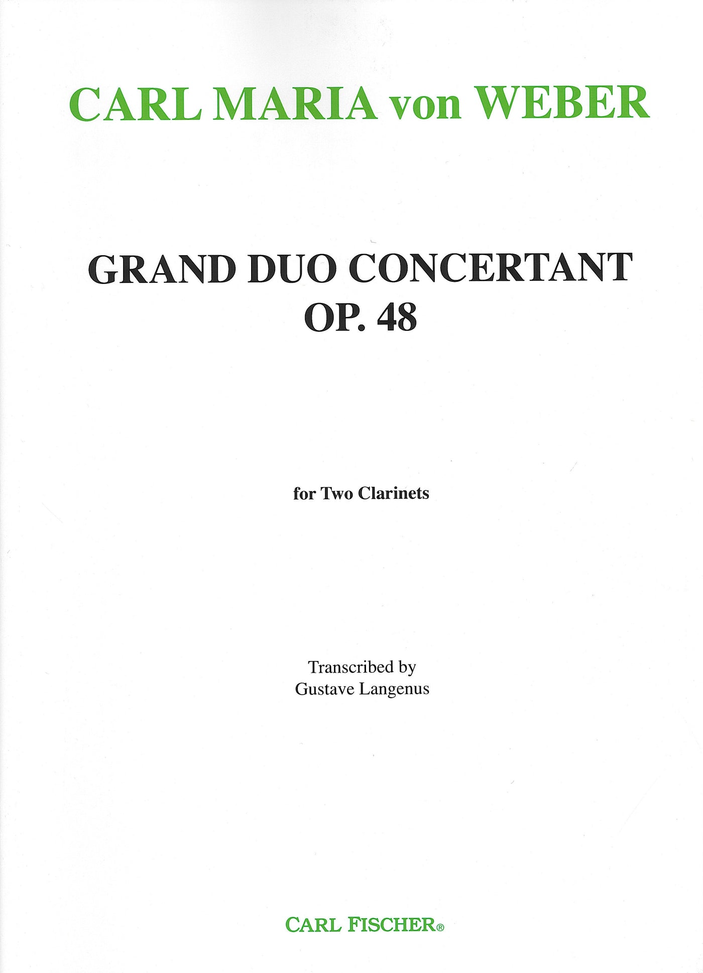 協奏的2重奏曲Op.48（クラリネットデュエット）／Grand Duo Concertant Op. 48