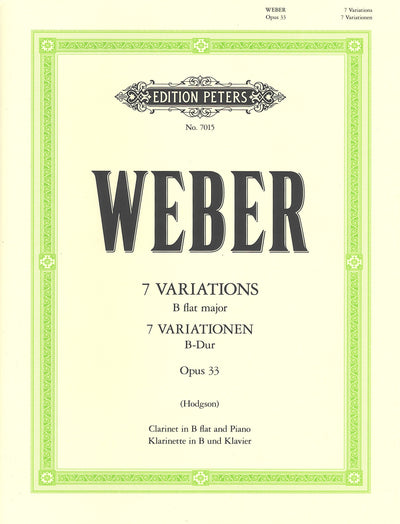 7つの変奏曲 変ロ長調 Op.33（クラリネットソロ）／7 Variations in Bb Major Op. 33 (Weber/Hodgson)