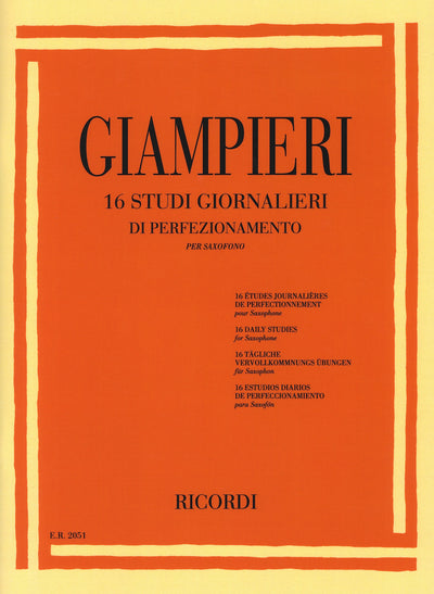 16の日々の仕上げ練習曲（サックス）／16 Studi Giornalieri di Perfezionamento