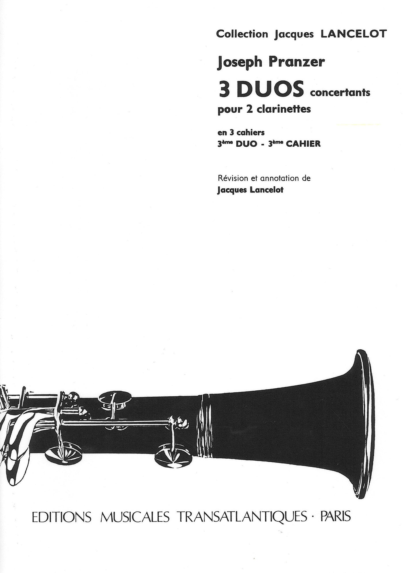 3つの協奏的2重奏曲 第3番（クラリネットデュエット）／3 Duos Concertants Vol 3 (Clarinet Duet)