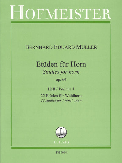 ホルンのための34の練習曲 作品64 第1巻（ホルン）／Etuden fur Horn Op. 64 Heft 1 (Hofmeister)