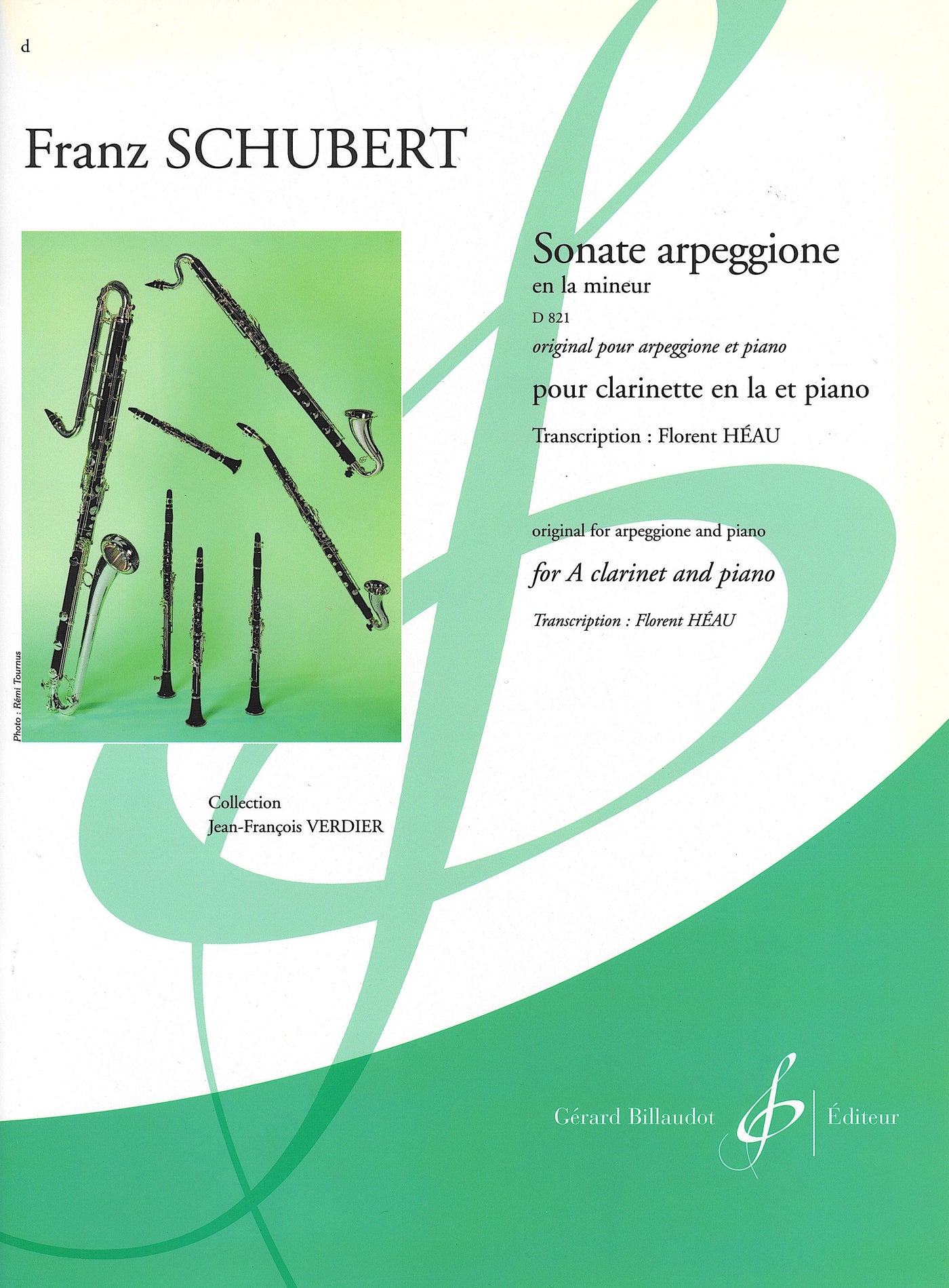 アルペジョーネ・ソナタ イ短調 D821（クラリネットソロ）／Sonate Arpeggione en La Mineur D821 (CL in A & PF)