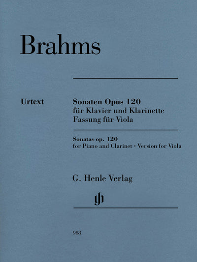 クラリネット・ソナタ Op.120（ヴィオラソロ）／Clarinet Sonata Op. 120 Nos. 1-2 (Viola & Piano)