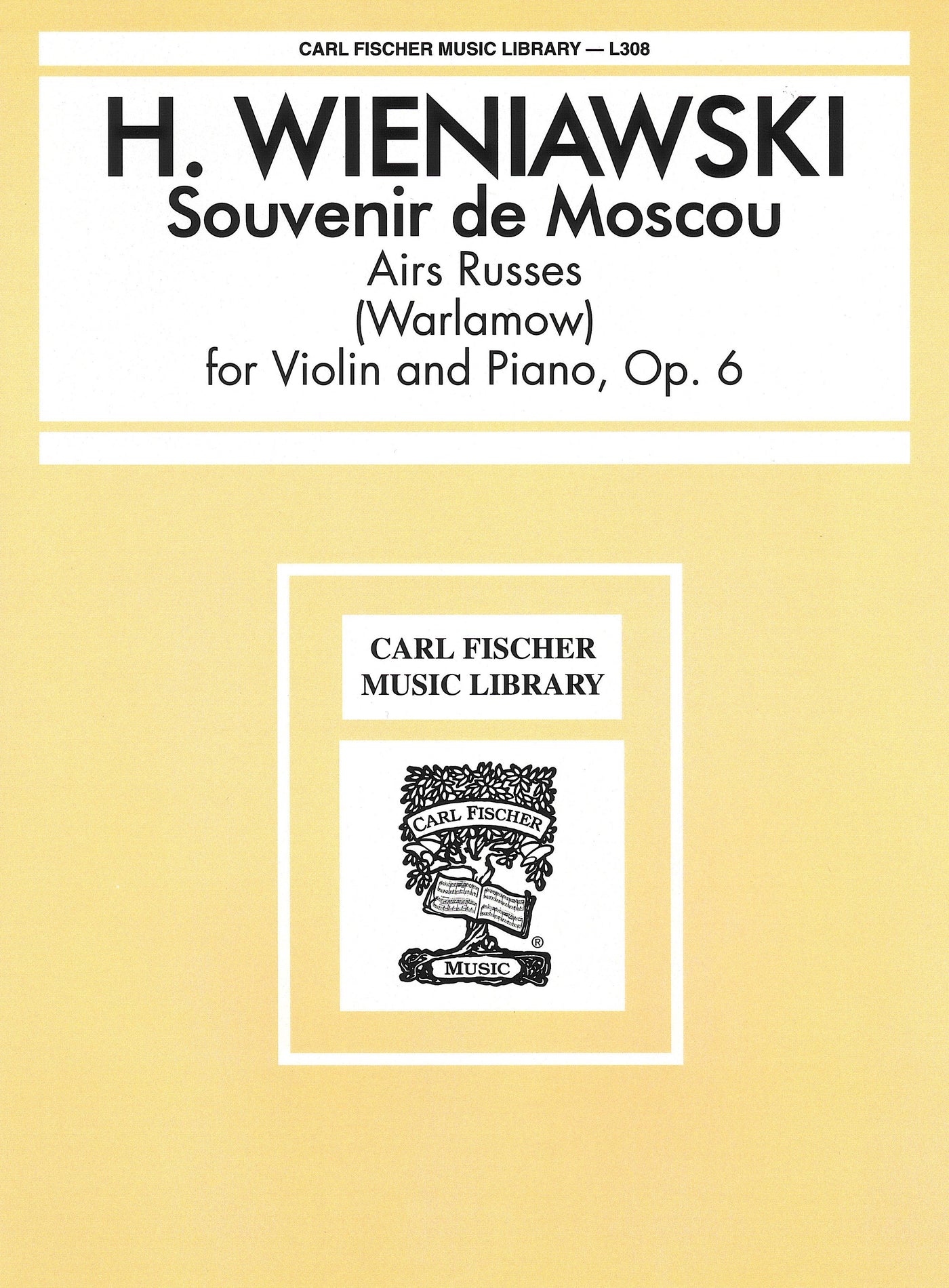 モスクワの思い出（ヴァイオリンソロ）／Souvenir de Moscou Opus 6