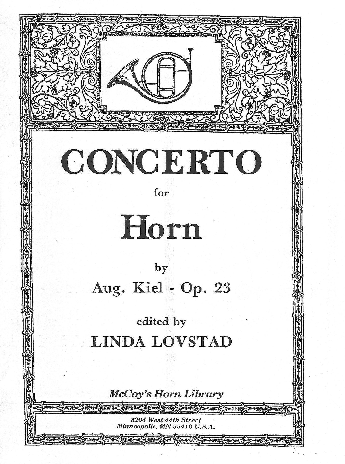 ホルン協奏曲 Op.23（ホルンソロ）／Horn Concerto Op. 23 (Kiel) (McCoy's Horn Library) –  ウィンズスコア