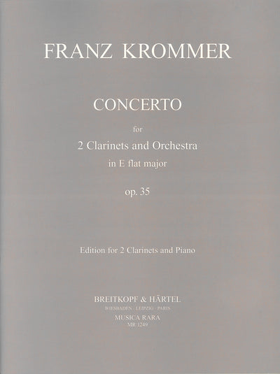 2本のｸﾗﾘﾈｯﾄと管弦楽のための協奏曲 Op.35 変ホ長調（クラリネットデュエット）／Concerto Op. 35 (2 Clarinet & Piano)