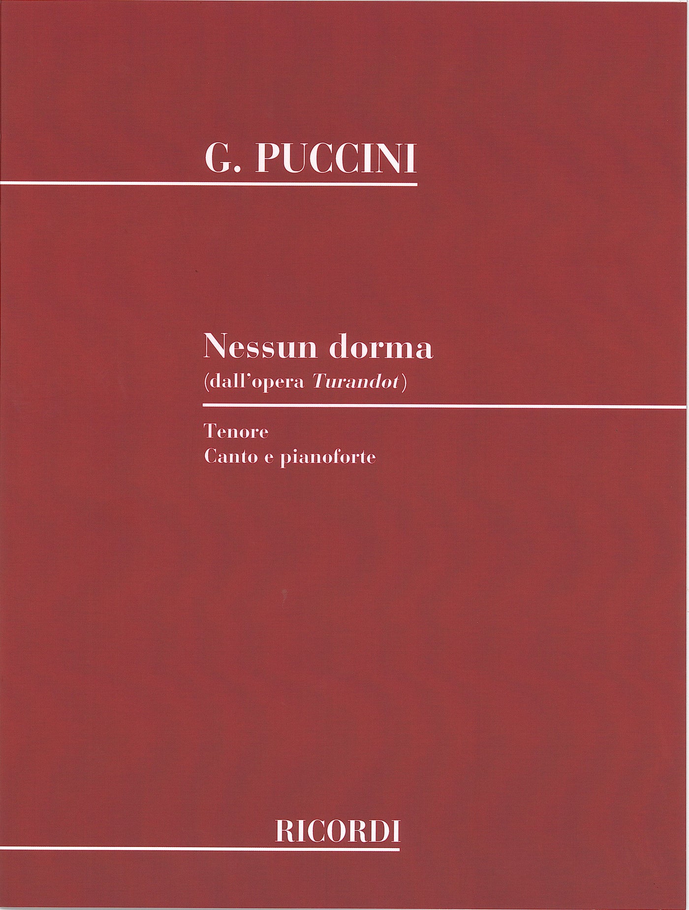 誰も寝てはならぬ（歌劇「トゥーランドット」より）（声楽）／Nessun dorma (from Turandot) (Tenor)