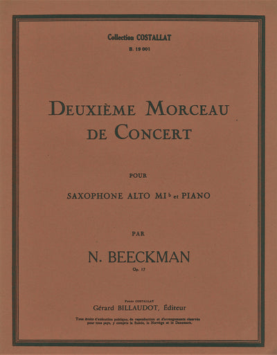 演奏会用小品 第2番 作品17（A.Sax.ソロ）／Deuxième Morceau de Concert op. 17