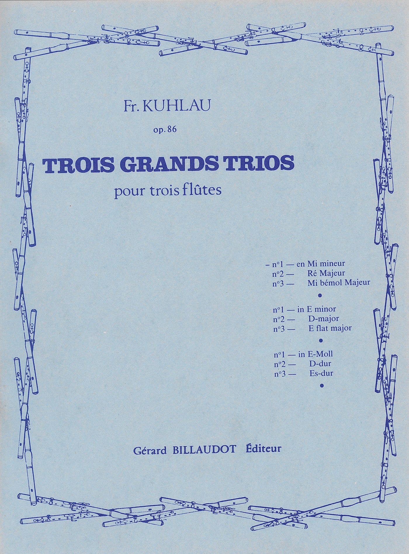 大3重奏曲 ホ短調 Op.86 第1番（フルート3重奏）／Trios Grands Trios Op. 86 Vol. 1