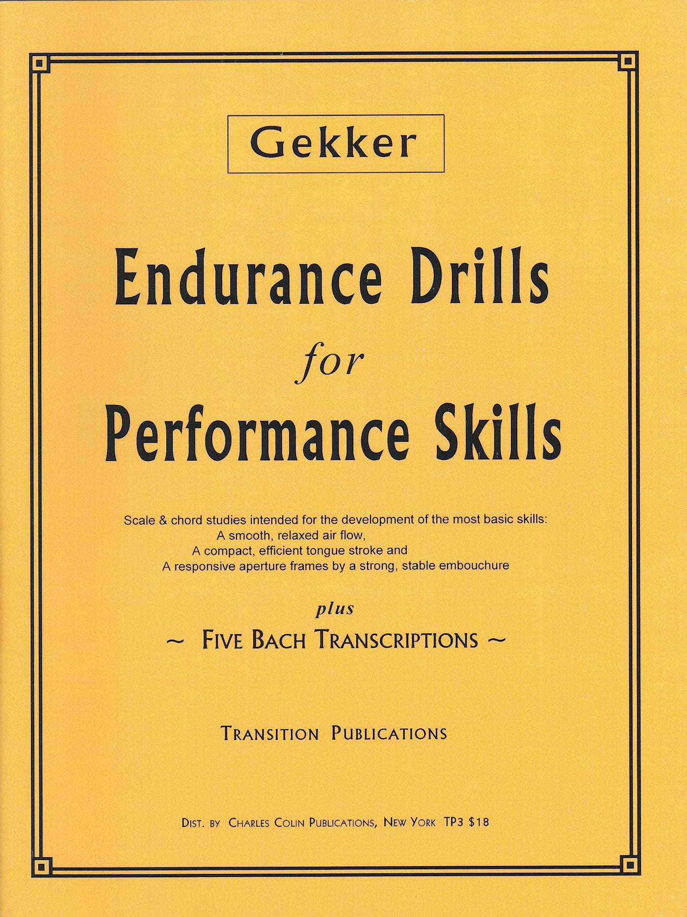 耐久力アップのためのドリル（トランペット）／Endurance Drills for Performa (Charles Colin)