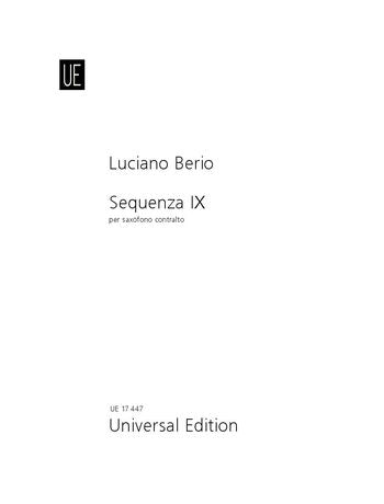 セクエンツァ IX（アルトサックスソロ）／Sequenza IXb (Solo Alto Saxophone)